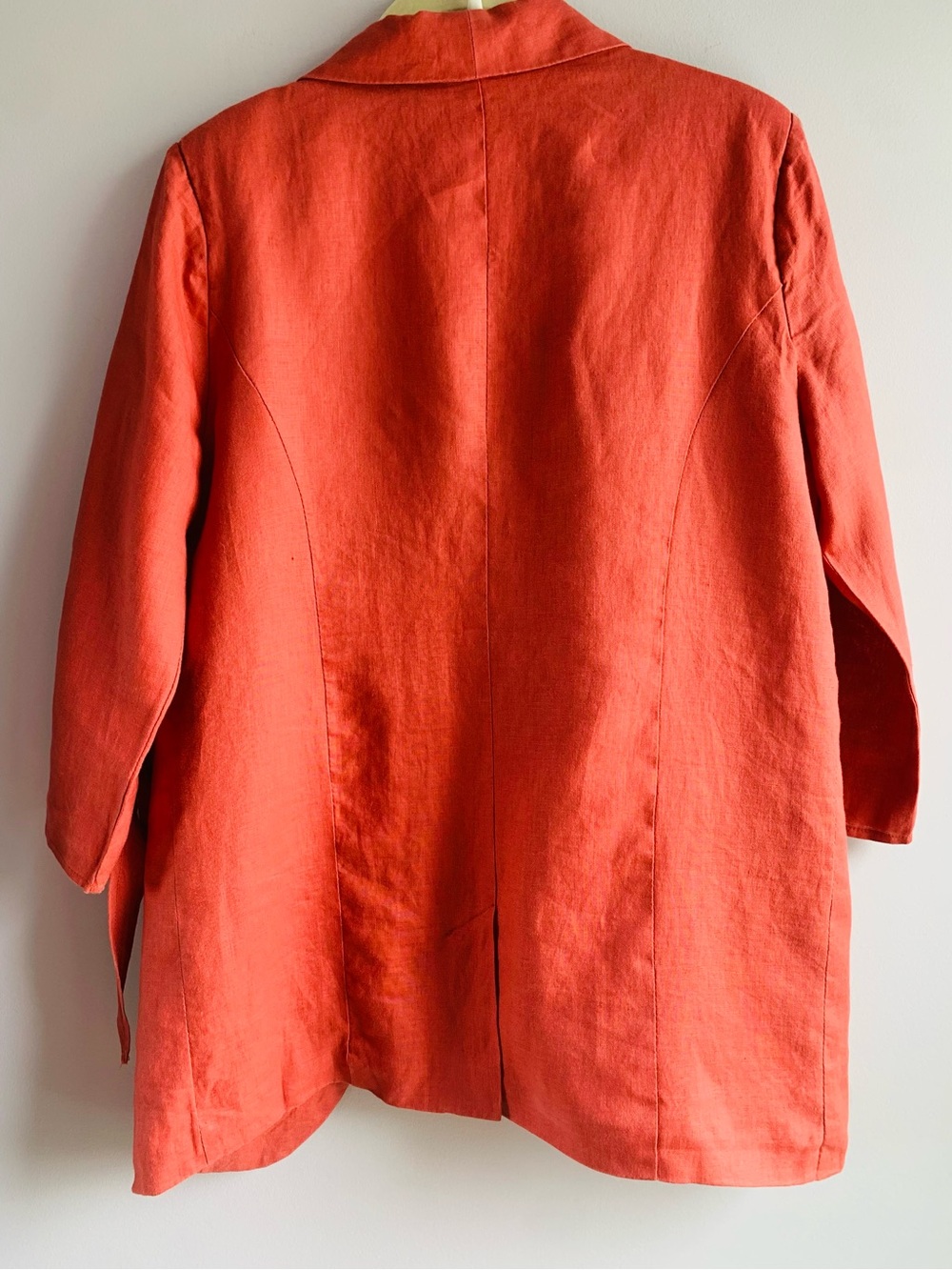 Mi Ami Linen Blazer Jacket Terracotta Open Front Retro Business Casual EUC Small - Picture 8 of 8
